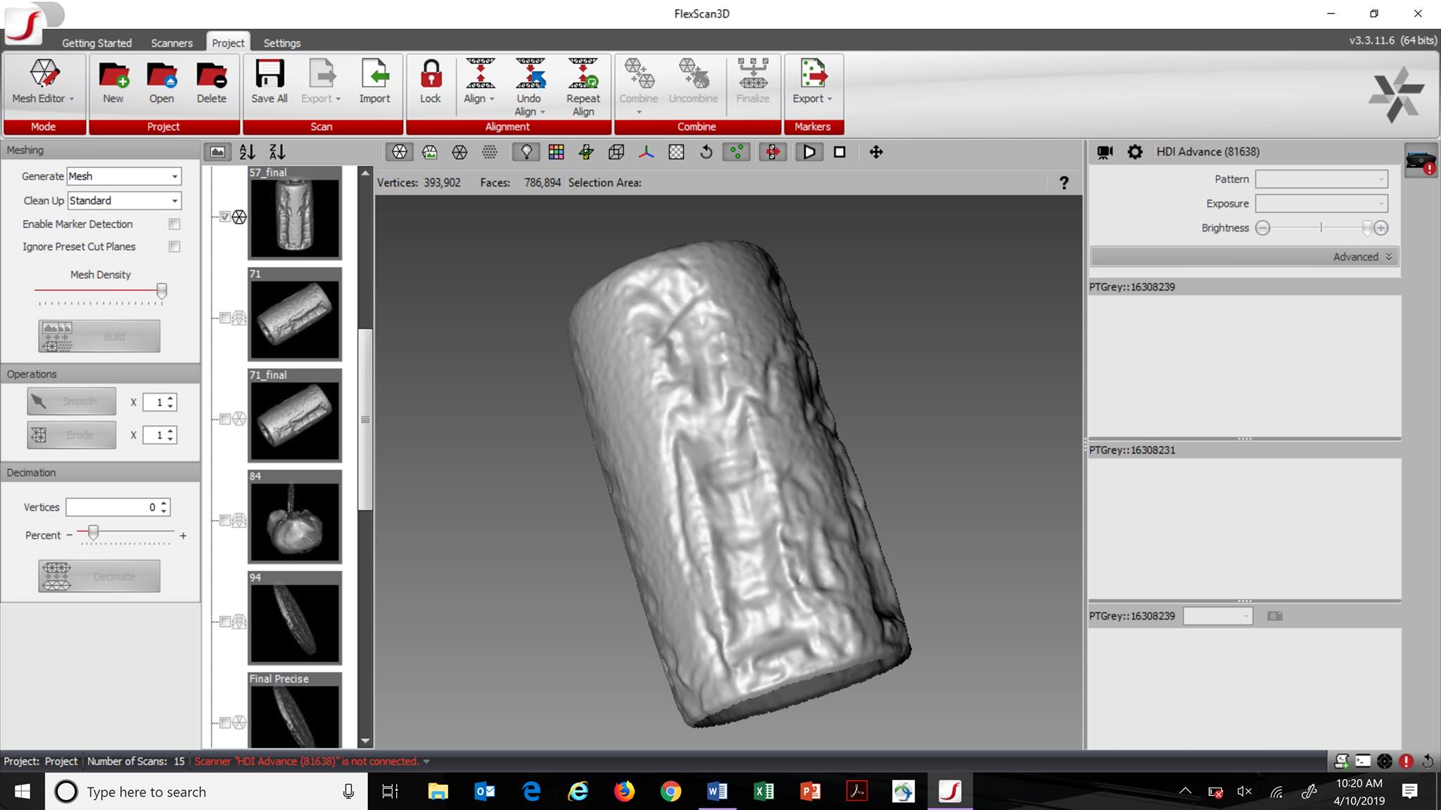 3d scanning artifacts