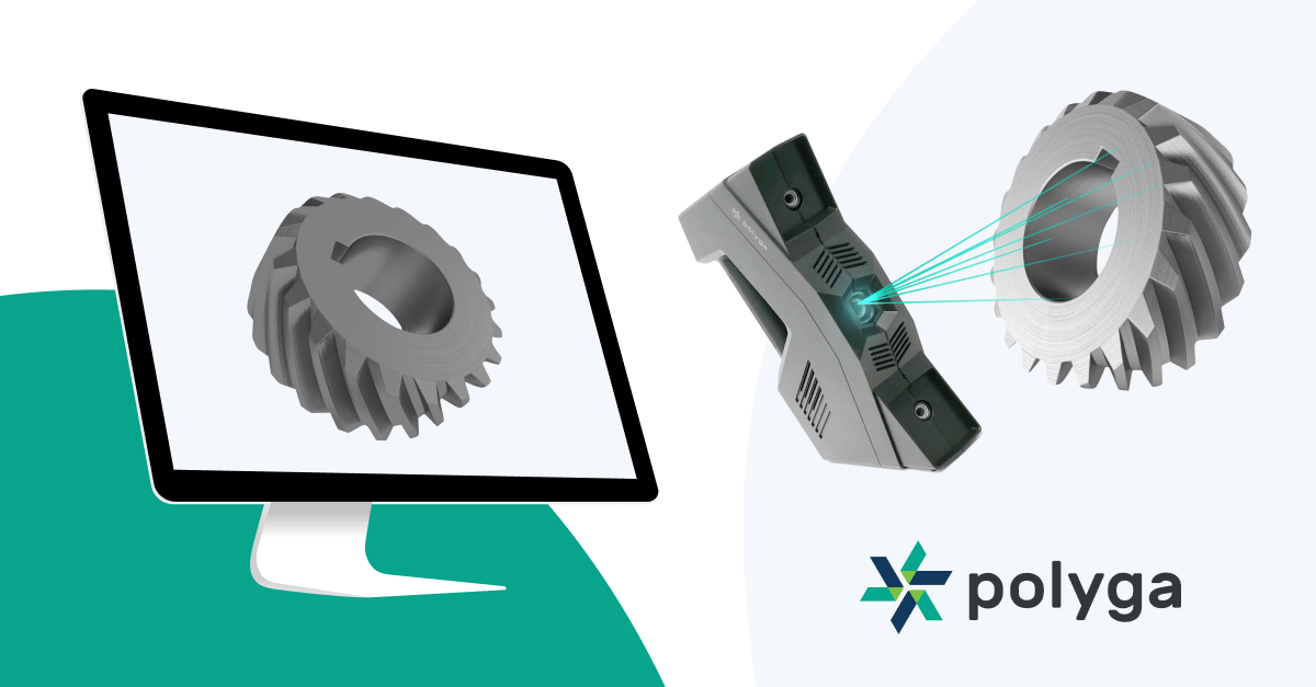 Visualization how Polyga Handheld H3 3D scanner can work in reverse engineering